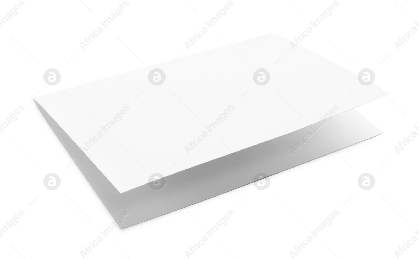 Photo of Blank paper brochure isolated on white. Mockup for design