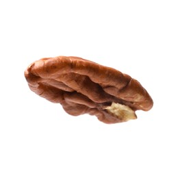 Photo of One tasty pecan nut isolated on white