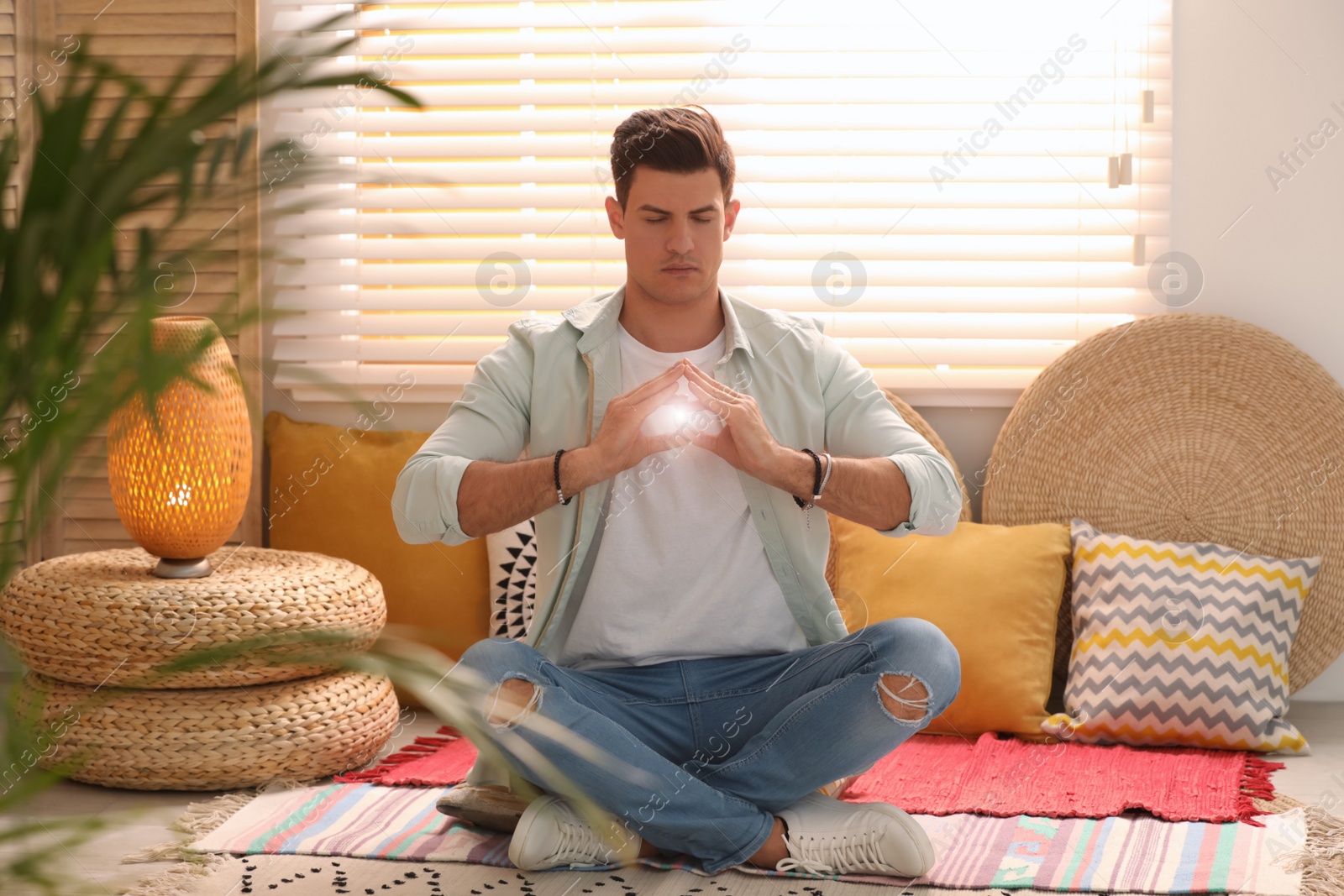 Photo of Man during self-healing session in therapy room