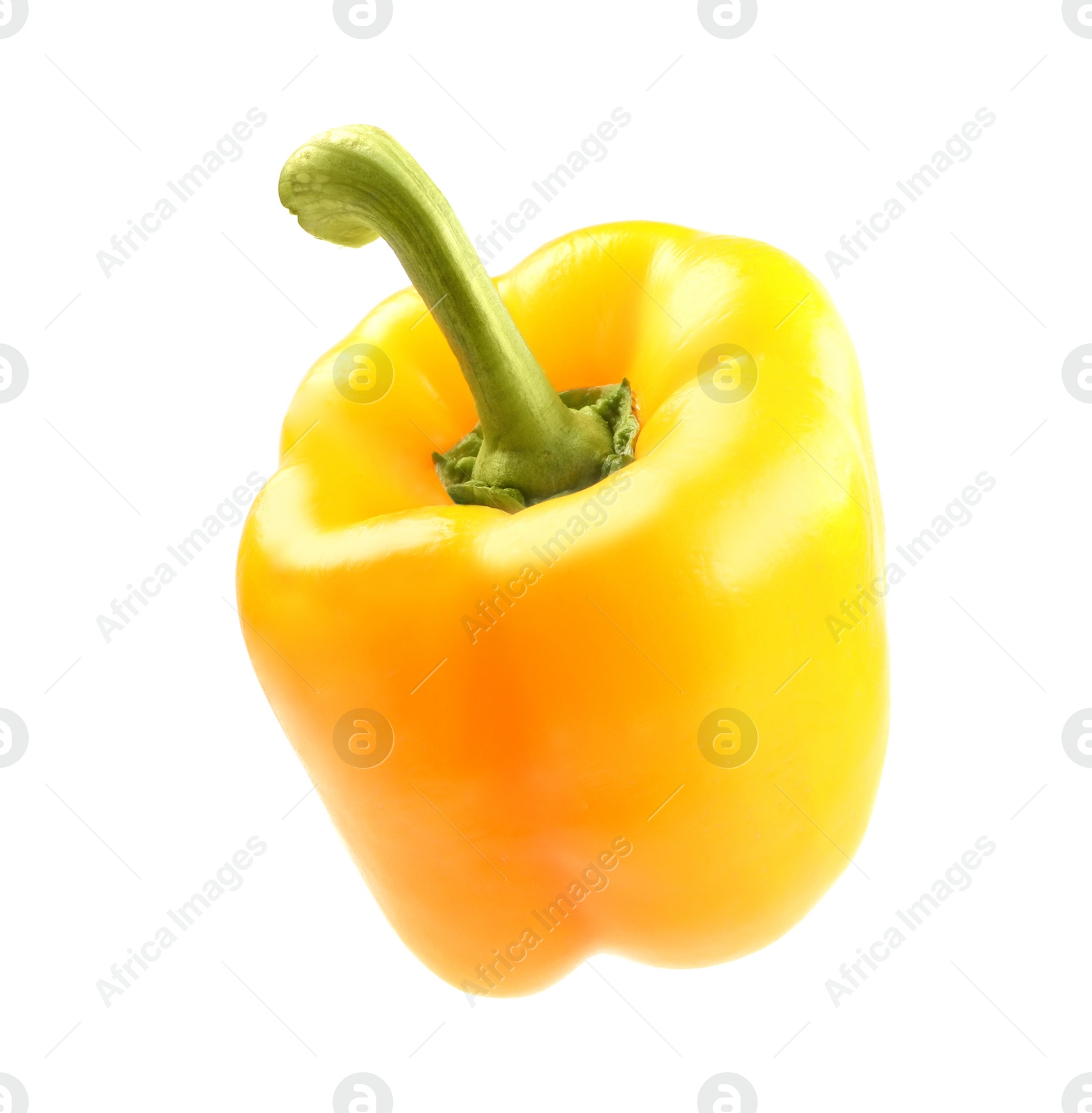 Photo of Ripe yellow bell pepper isolated on white