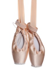 Ballet shoes. Elegant pointes isolated on white