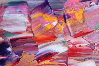 Photo of Abstract acrylic paint as background, top view