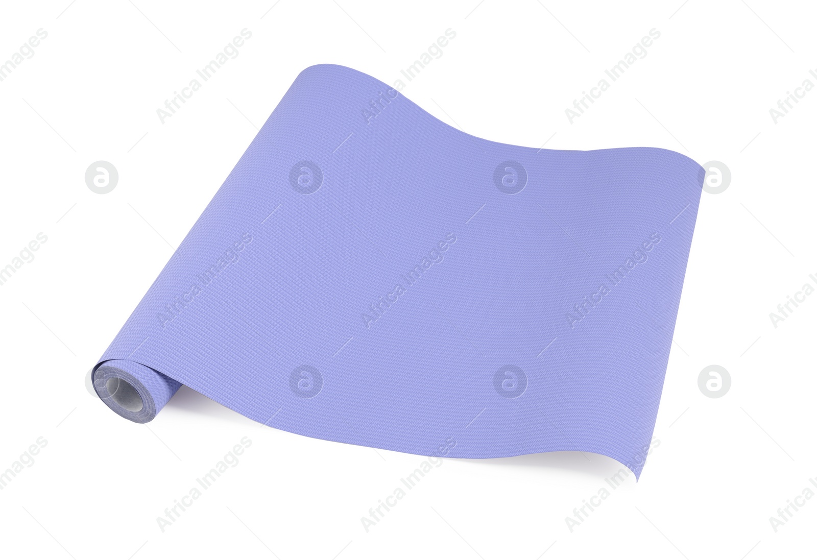 Image of One violet blue wallpaper roll isolated on white