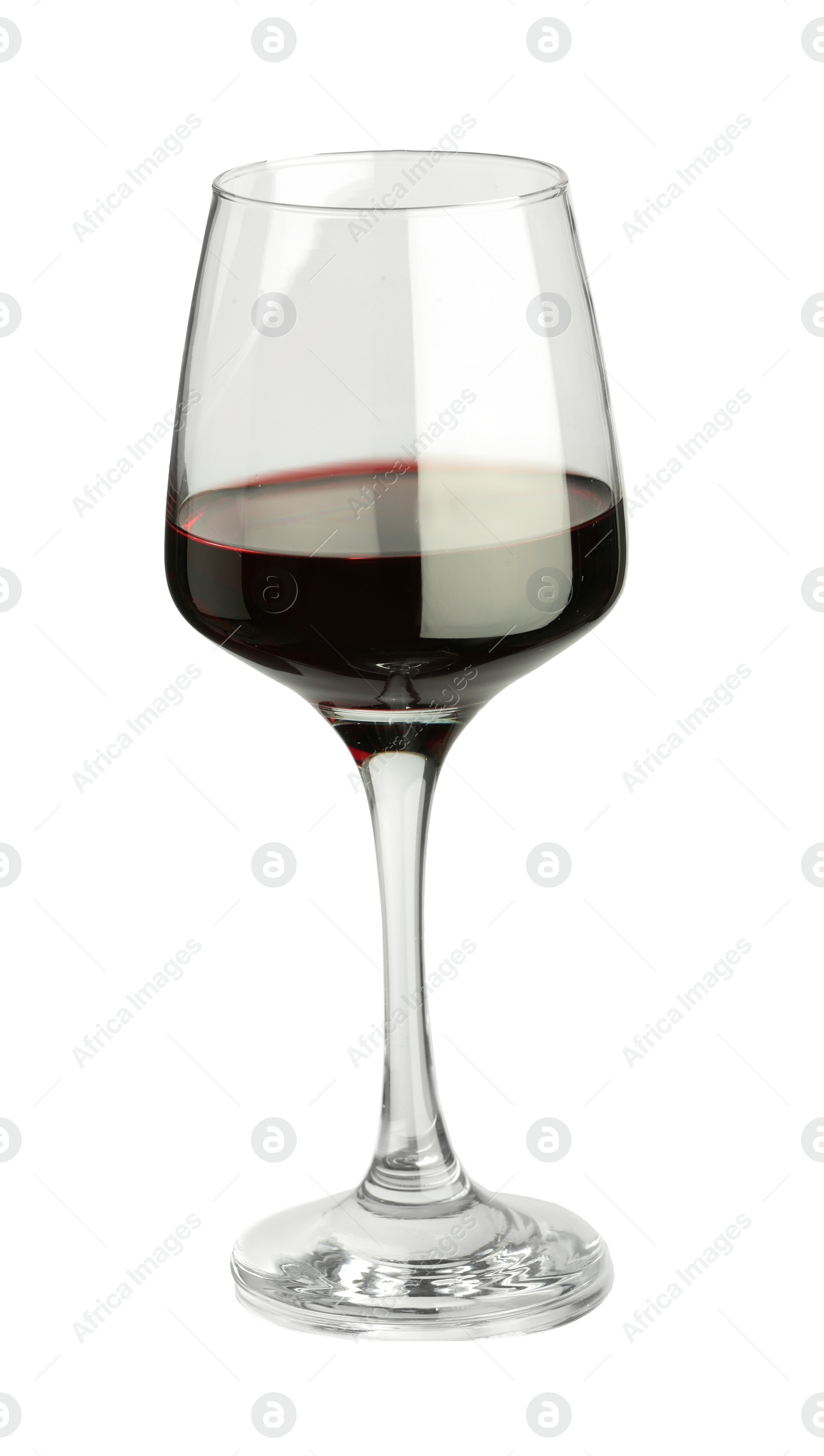 Photo of Red wine in glass isolated on white