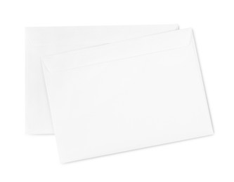 Photo of Two letters on white background, top view