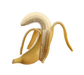 Image of Banana symbolizing male sexual organ on white background. Potency problem