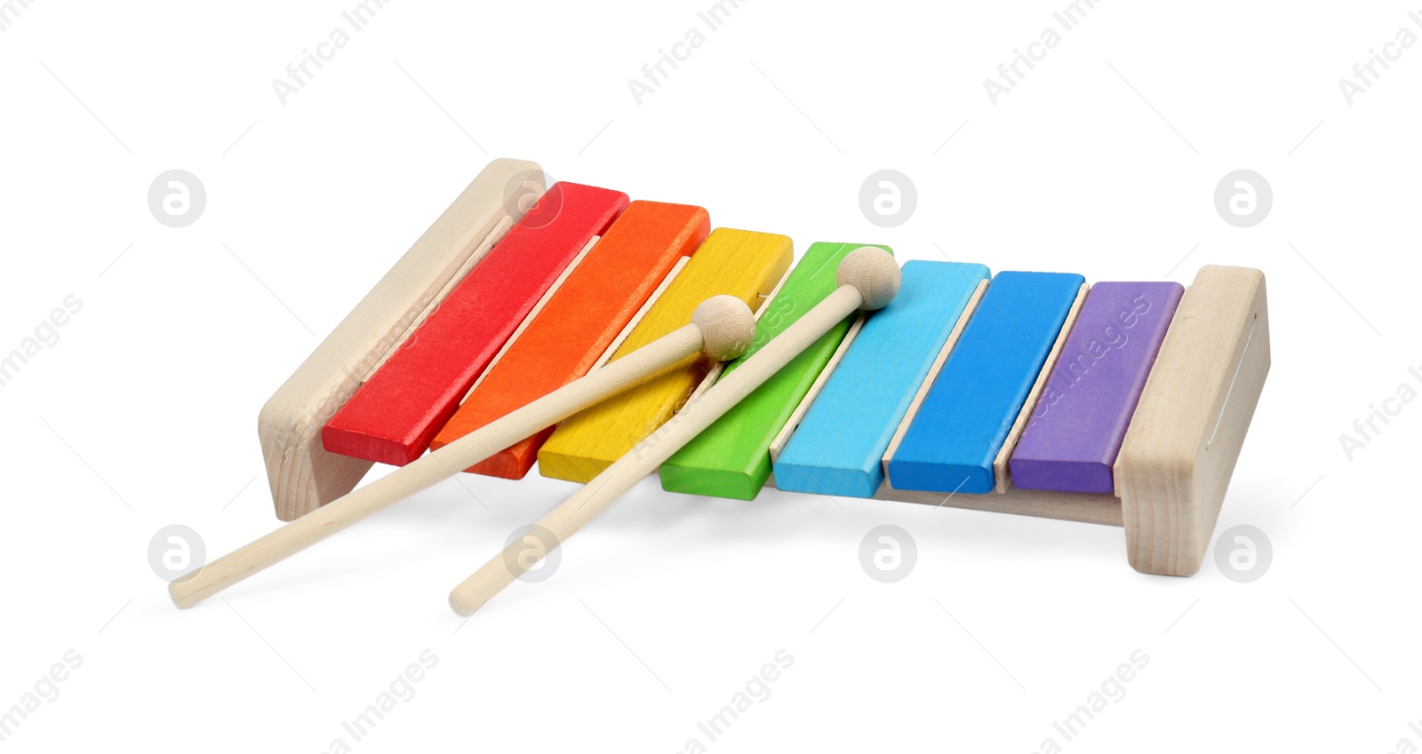 Photo of Colorful xylophone isolated on white. Children's toy