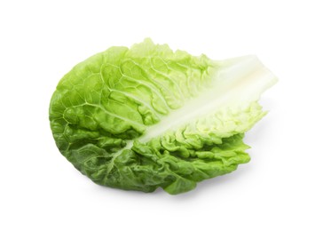 Fresh leaf of green romaine lettuce isolated on white