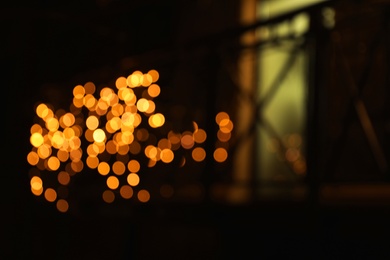 Beautiful street lights at night. Bokeh effect