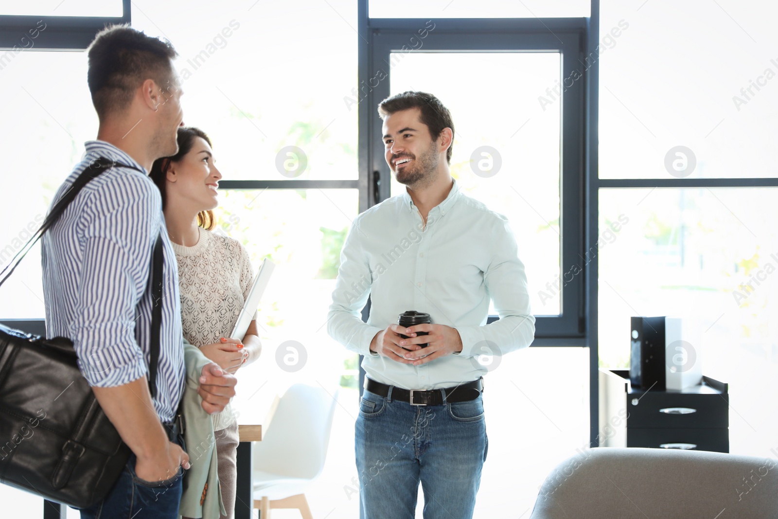 Photo of Office employees having business training at workplace