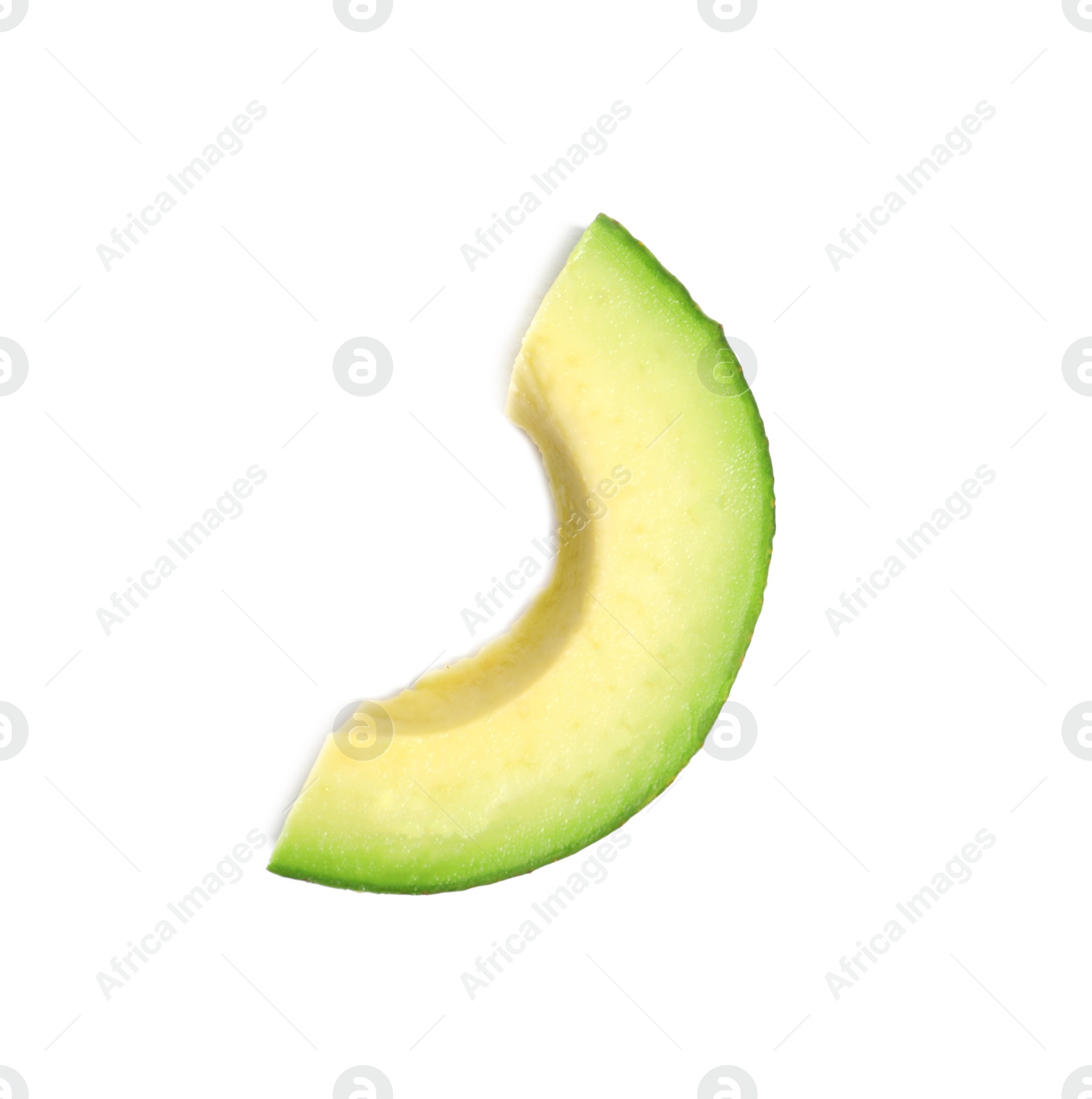 Photo of Slice of avocado on white background