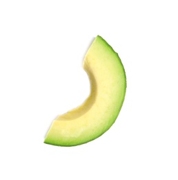 Photo of Slice of avocado on white background