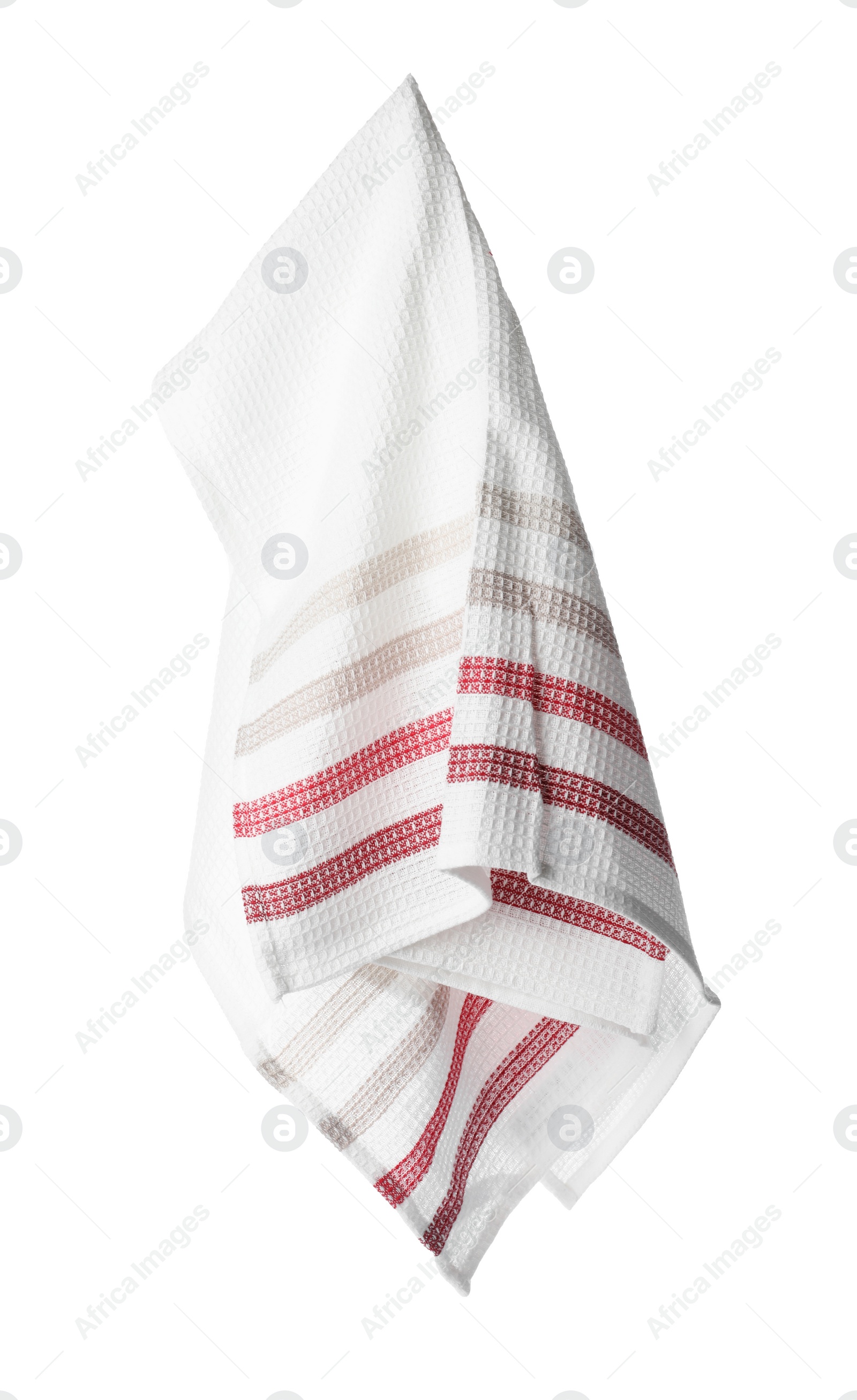 Photo of New textile napkin with pattern isolated on white