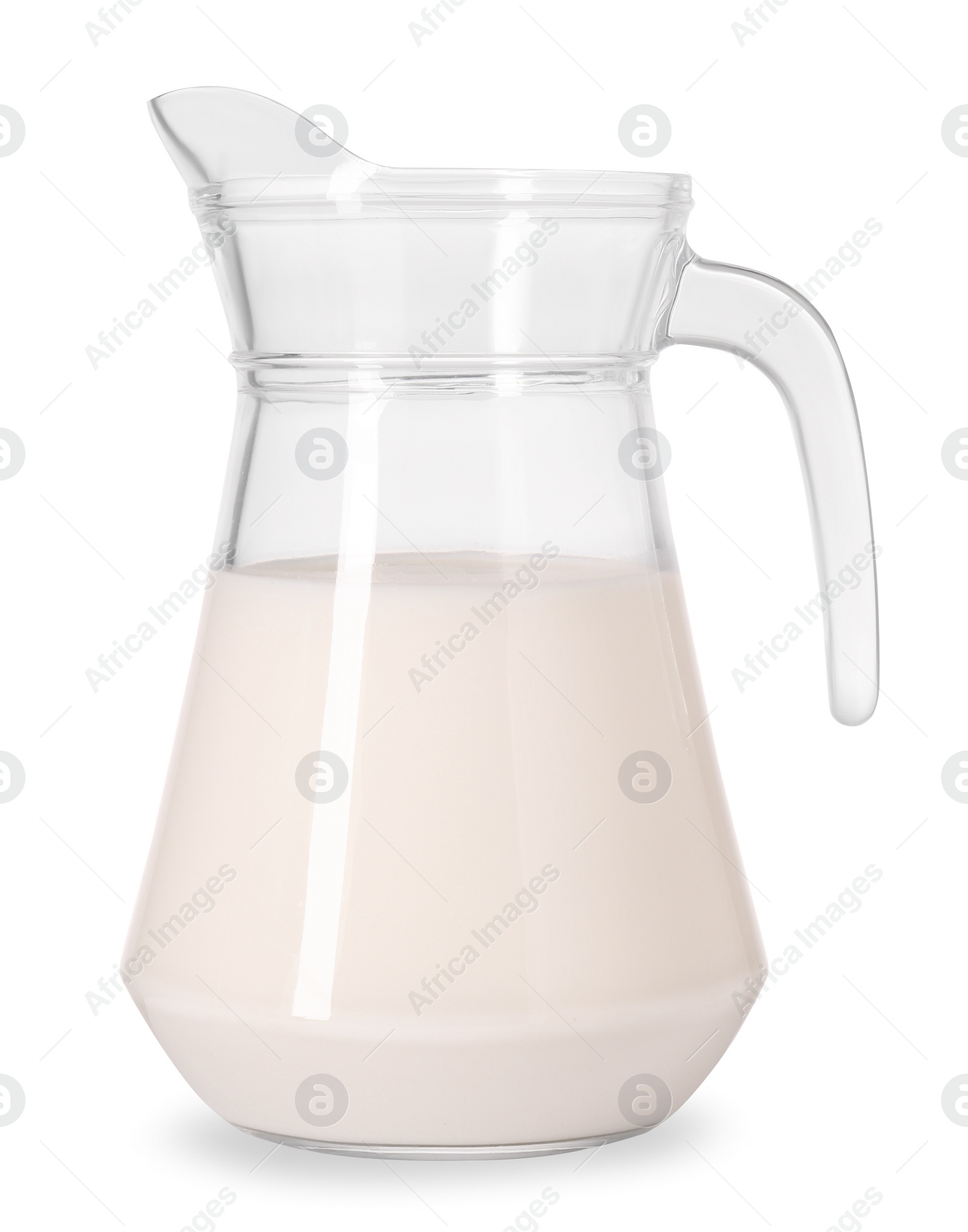 Photo of Jug of fresh milk isolated on white