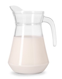 Jug of fresh milk isolated on white