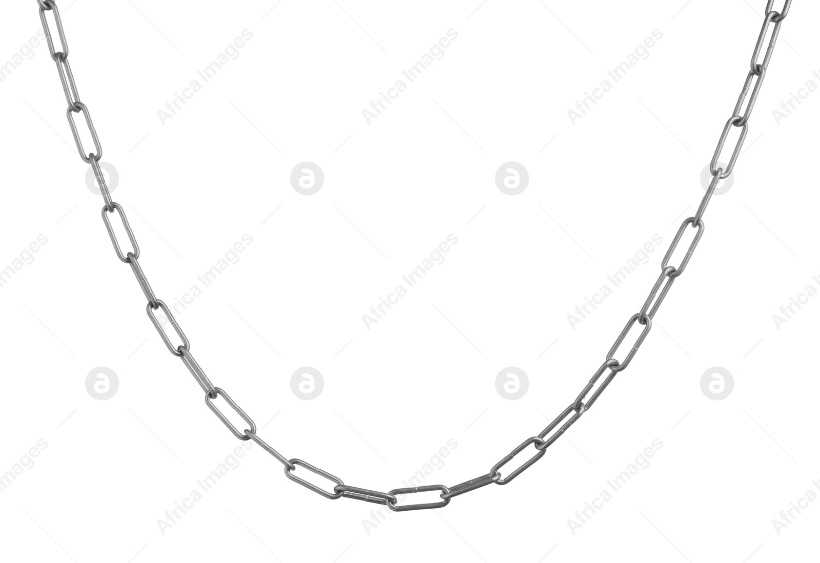 Photo of One common metal chain isolated on white