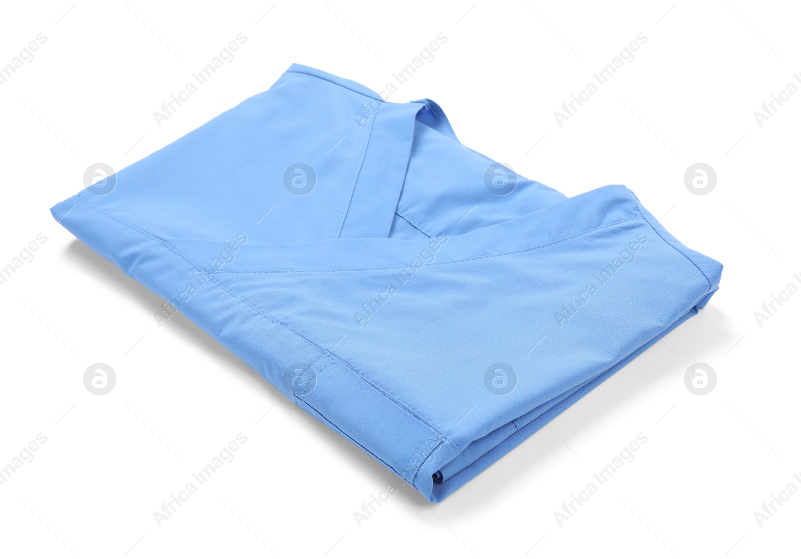 Photo of Light blue medical uniform isolated on white