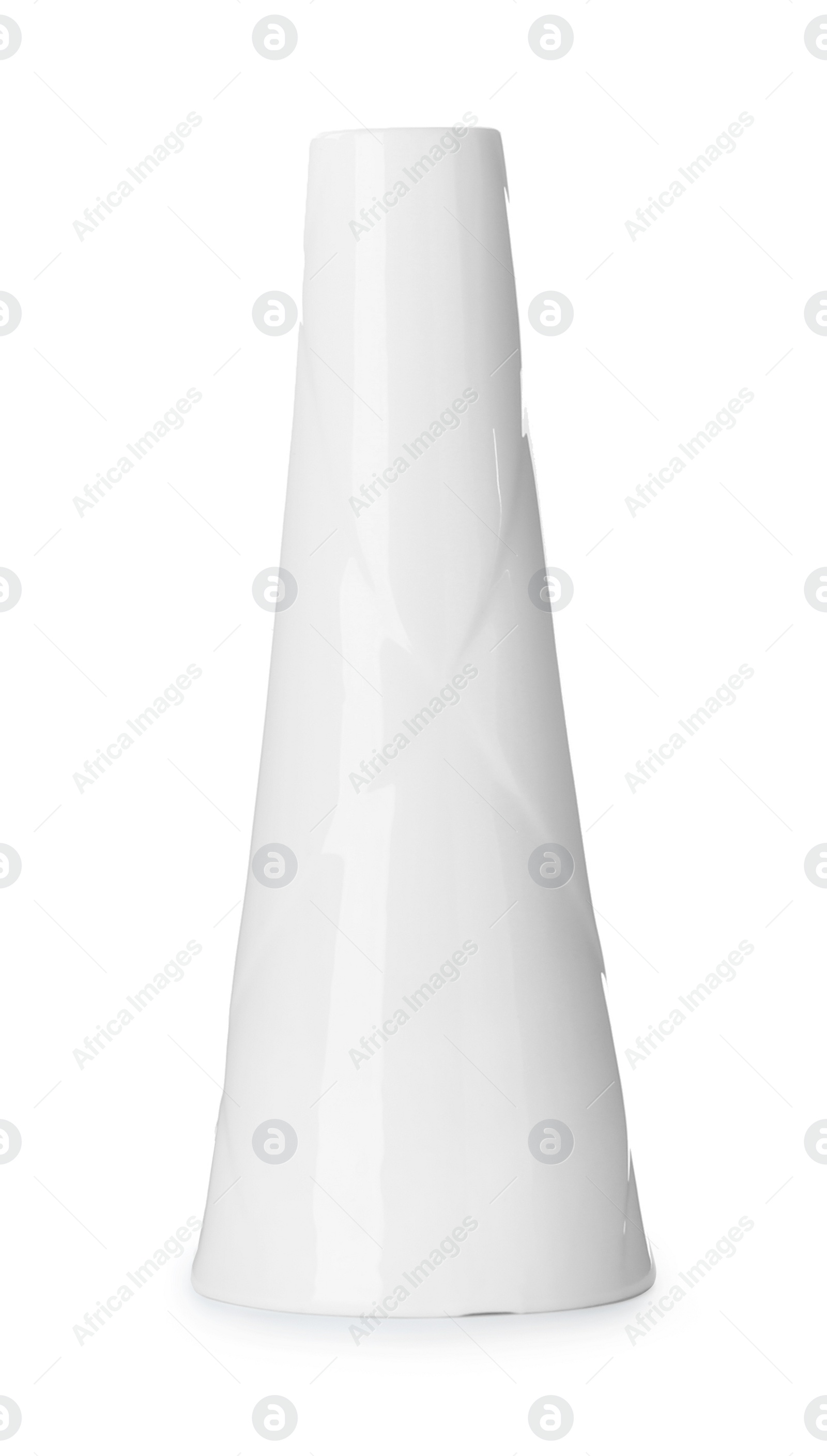 Photo of Stylish empty ceramic vase isolated on white