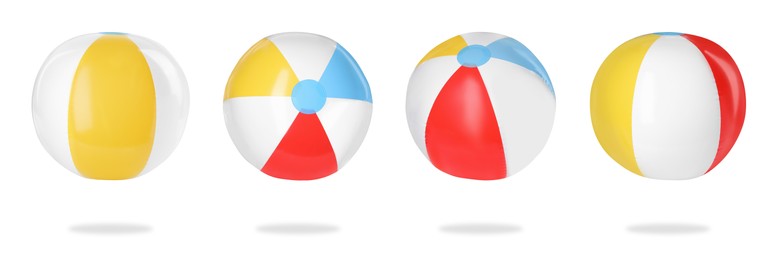 Image of Beach ball isolated on white, different sides