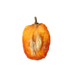 Photo of Half of dried delicious kumquat fruit isolated on white