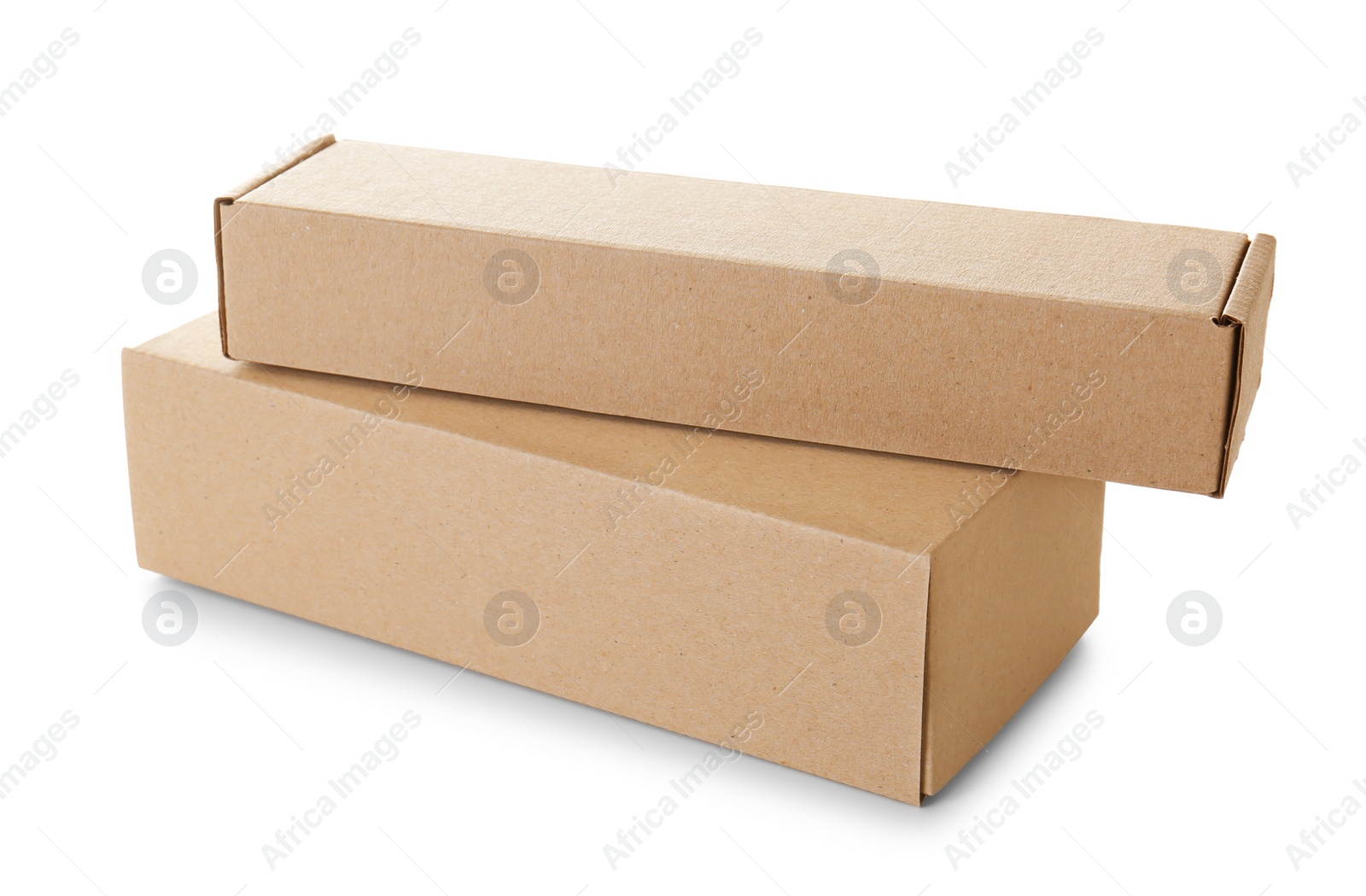 Photo of Cardboard boxes on white background