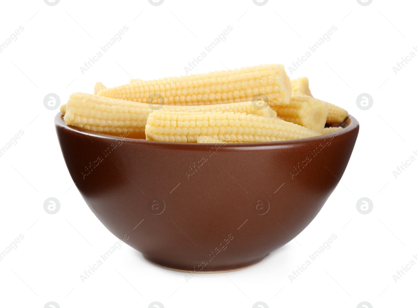 Photo of Fresh baby corn cobs on white background