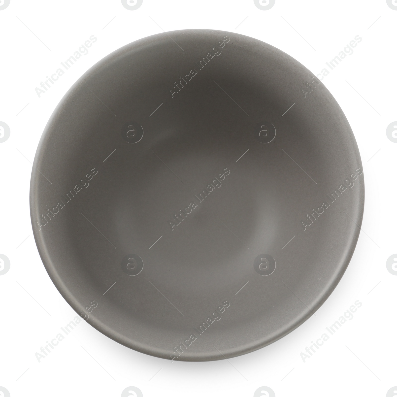 Photo of Stylish empty ceramic bowl isolated on white, top view. Cooking utensil