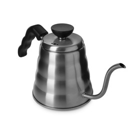 Photo of One kettle isolated on white. Coffee making