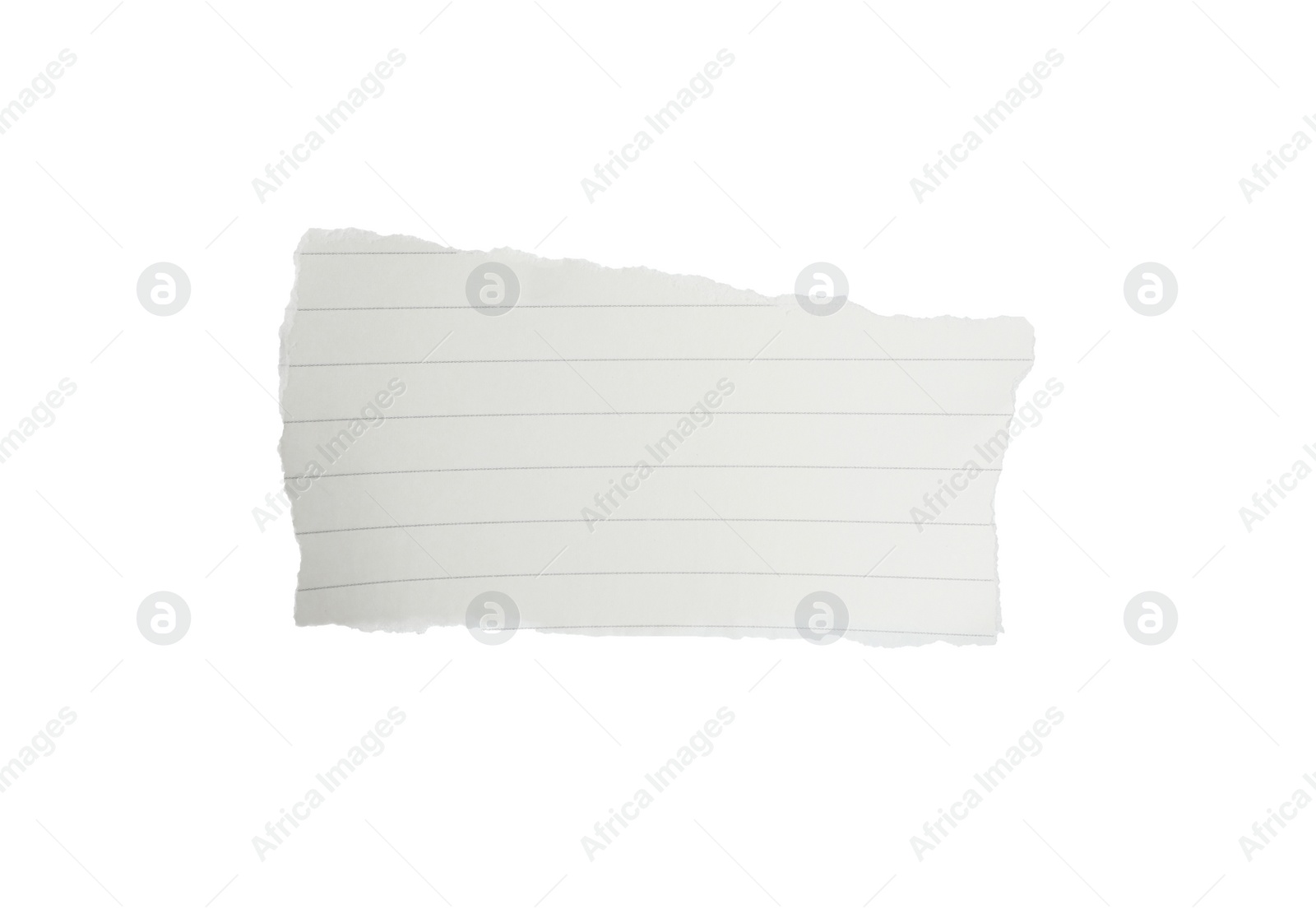 Photo of Piece of blank notebook paper isolated on white. Space for design