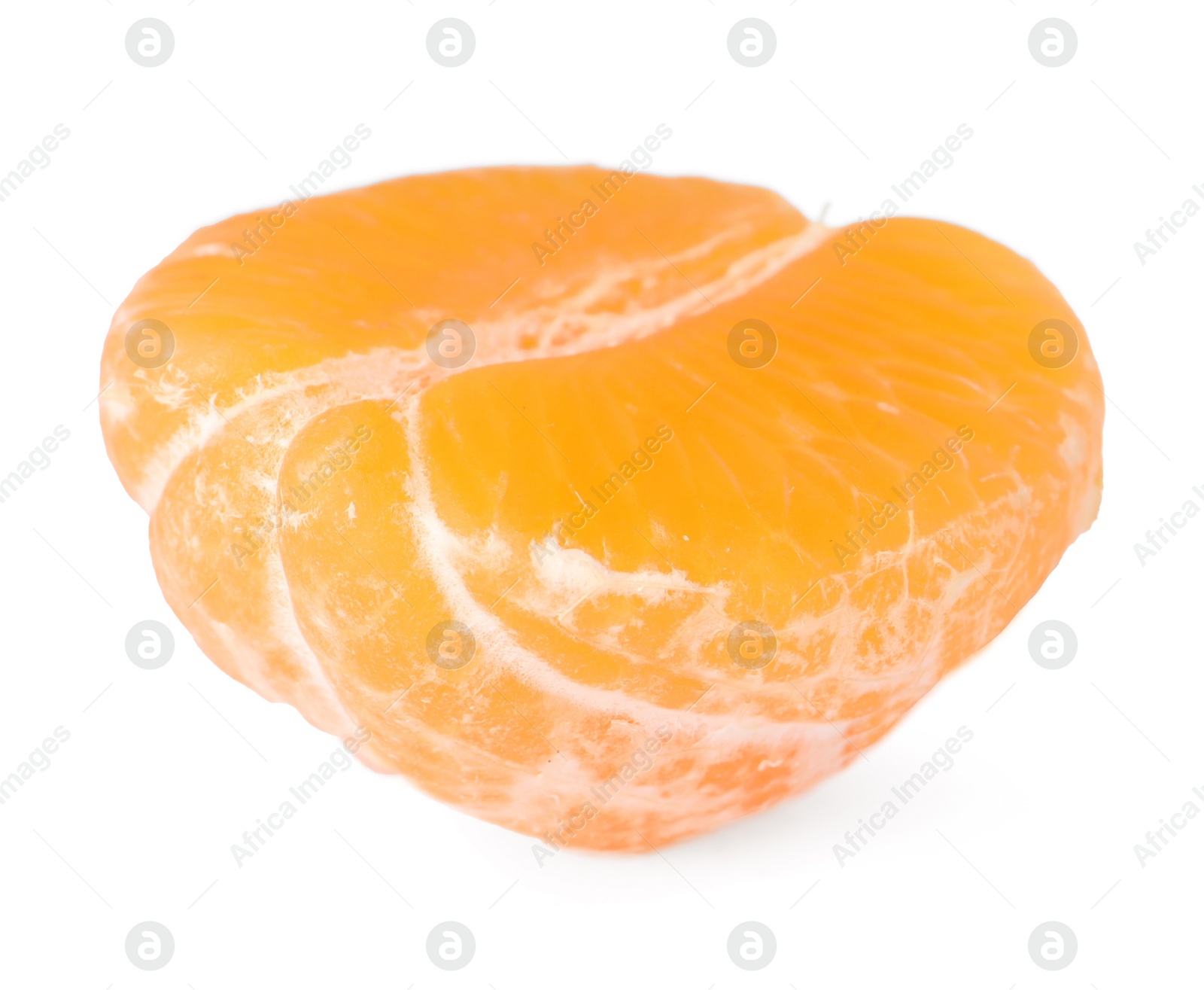 Photo of Pieces of fresh ripe tangerine isolated on white