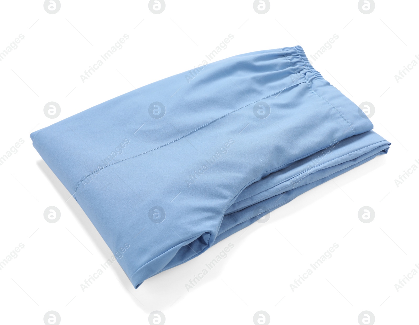 Photo of Light blue medical uniform isolated on white