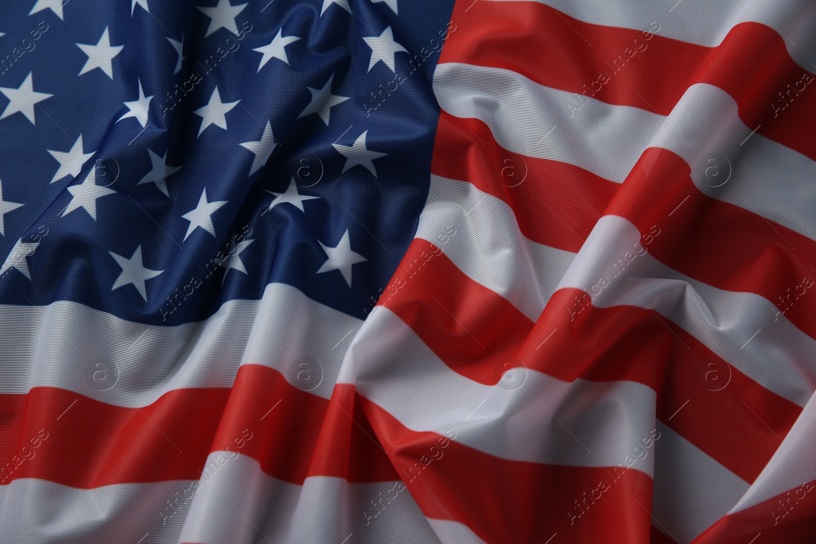 Photo of Flag of USA as background, top view