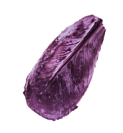 Photo of Fresh red cabbage leaf isolated on white