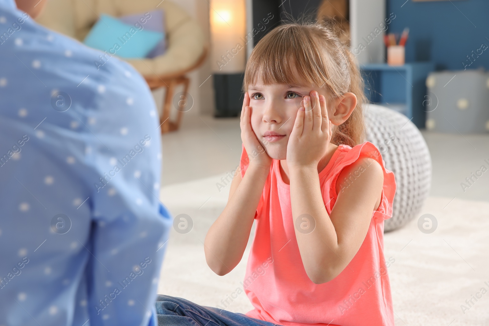 Photo of Cute little girl at child psychologist's office