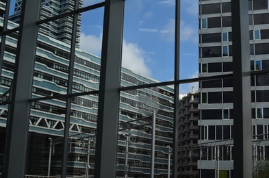 Photo of View of modern windows indoors. Interior design