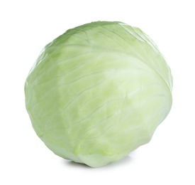 Photo of Whole fresh ripe cabbage isolated on white