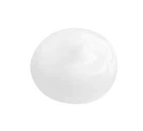 Photo of Sample of face cream isolated on white, top view