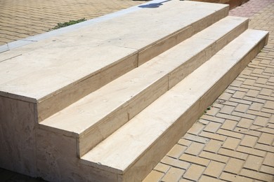 View of beautiful concrete stairs on city street