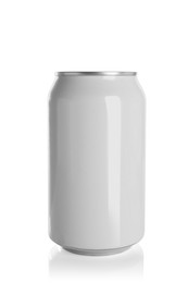 Photo of Aluminum can with drink isolated on white