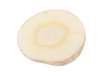 Photo of Piece of fresh parsnip isolated on white