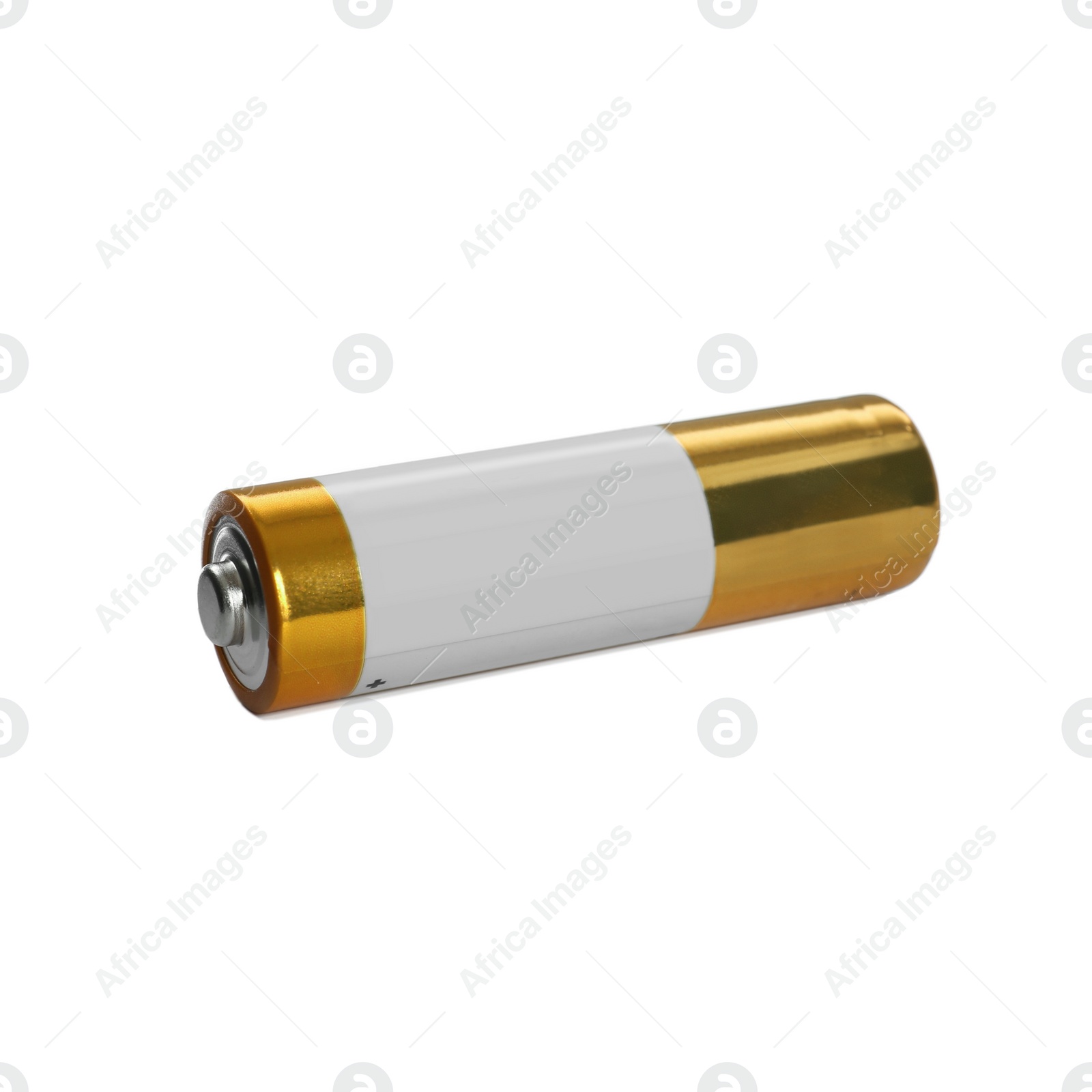 Image of New AA battery isolated on white. Dry cell