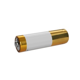Image of New AA battery isolated on white. Dry cell