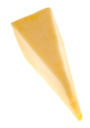 Photo of Piece of tasty cheese isolated on white