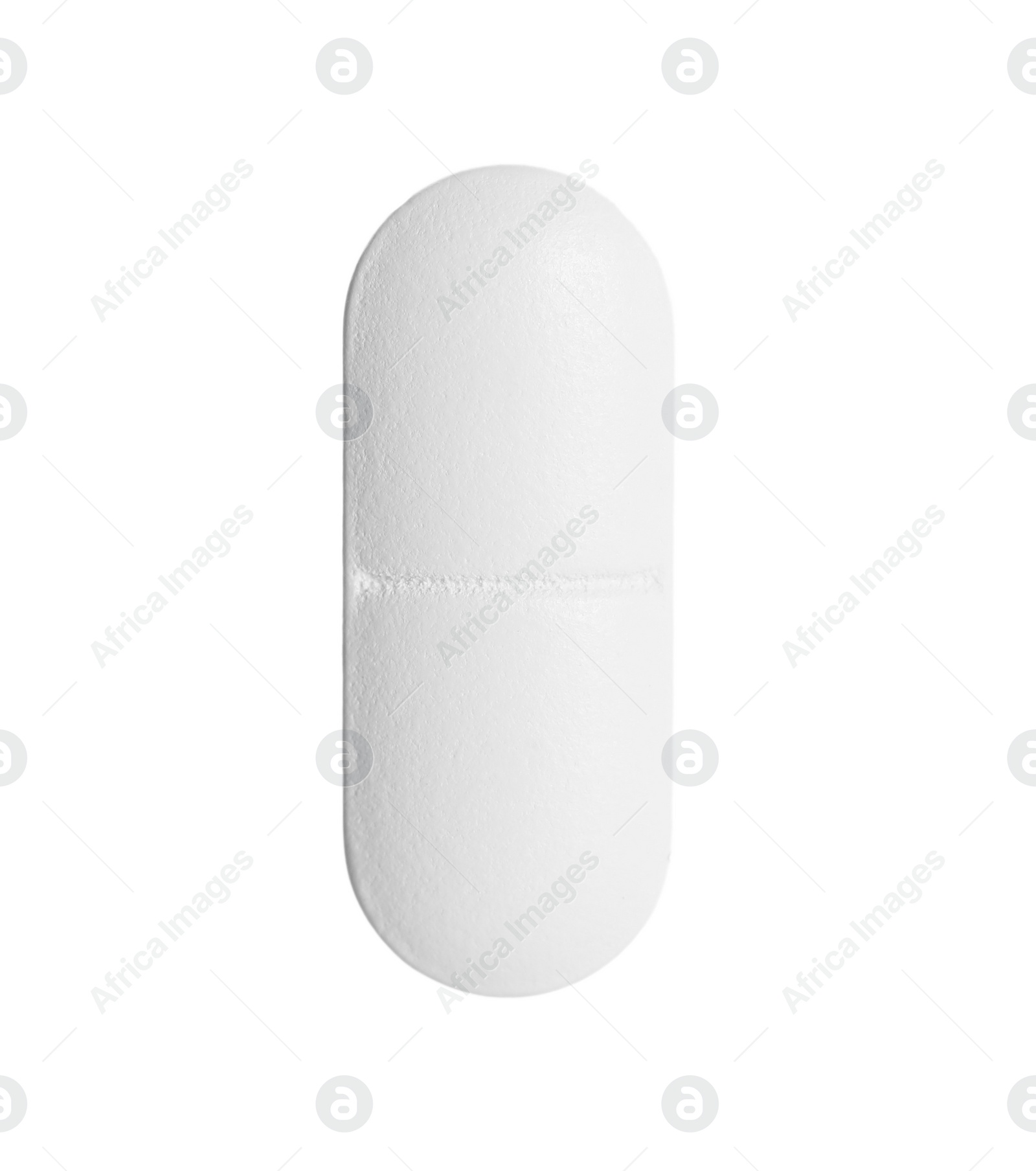 Photo of One pill isolated on white. Drug therapy