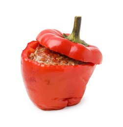 Photo of Delicious stuffed bell pepper isolated on white