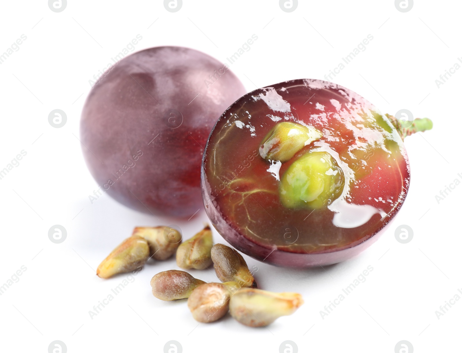 Photo of Fresh ripe juicy grapes on white background