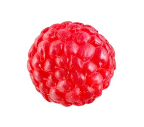 Photo of One tasty ripe raspberry isolated on white