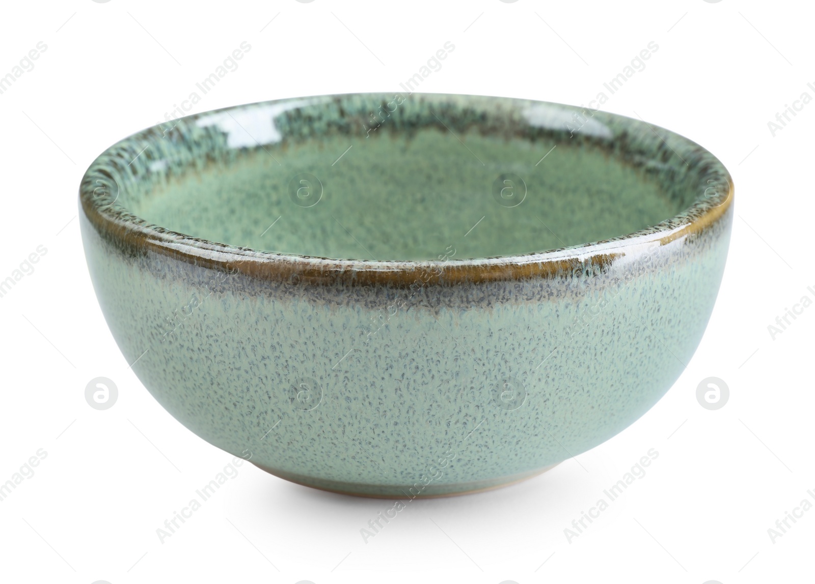 Photo of Beautiful green ceramic bowl on white background