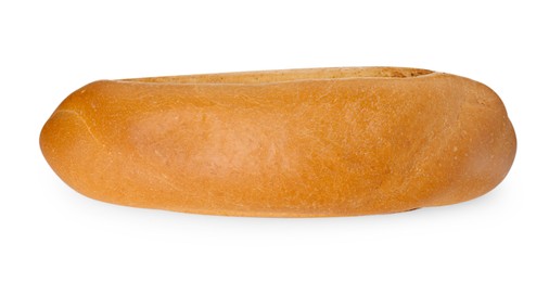 One fresh hot dog bun isolated on white