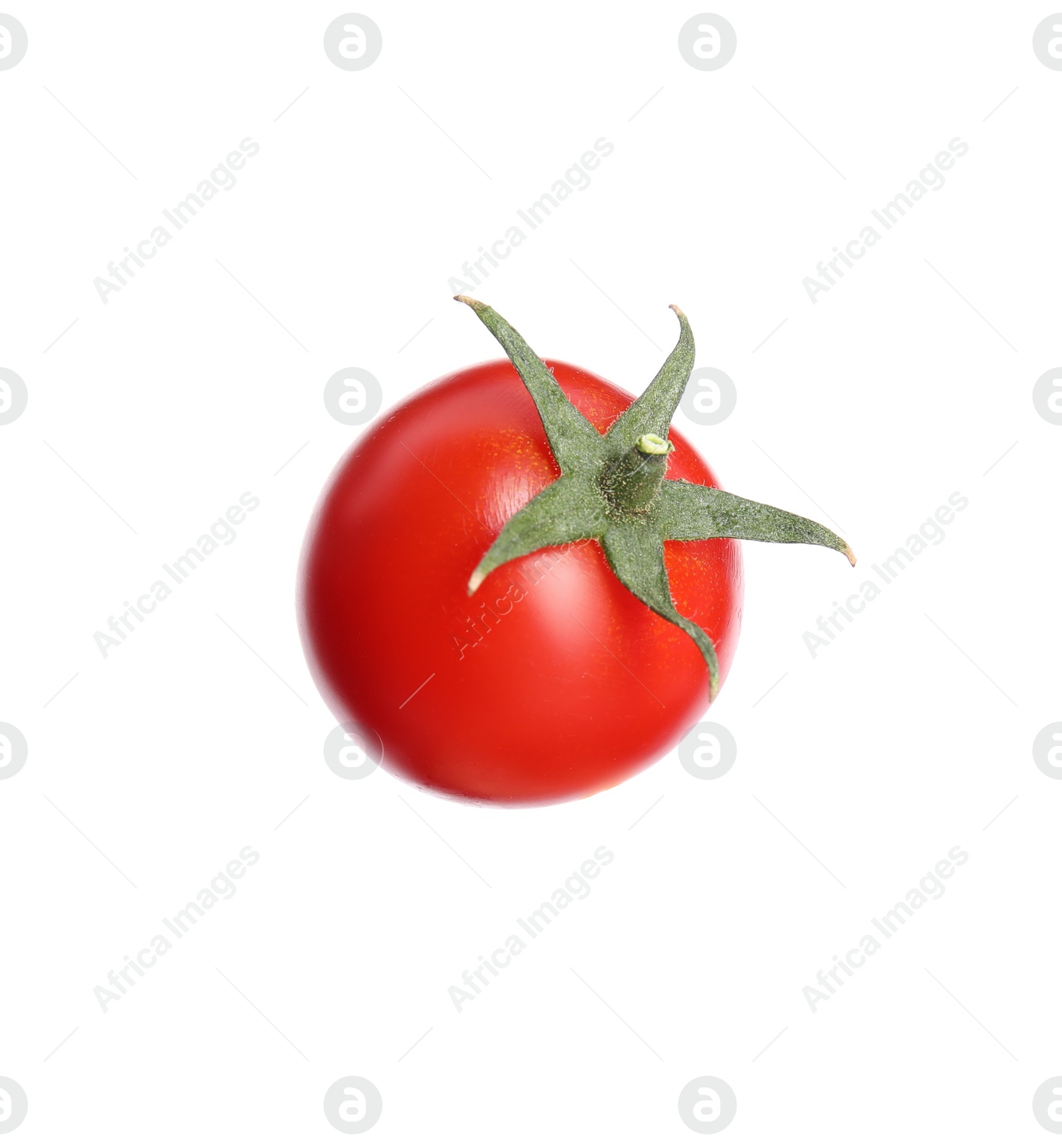Photo of Fresh ripe cherry tomato on white background